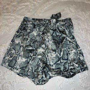 Cute snakeskin satin shorts size S never worn before